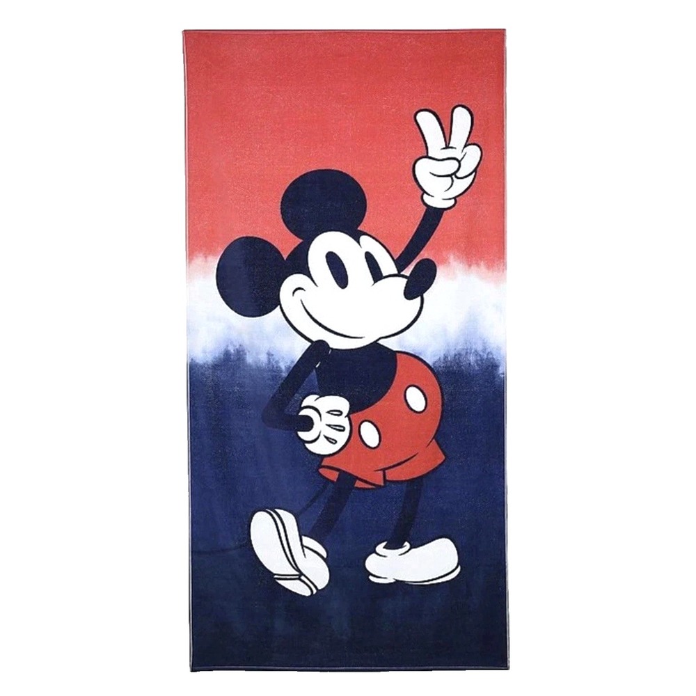DISNEY MICKEY MOUSE Americana Beach Towel Oversized 36" x 72" Classic NEW W TAGS